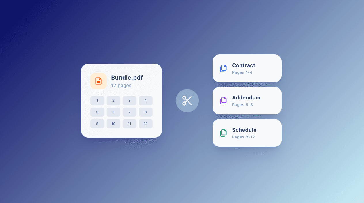 Document splitter preview